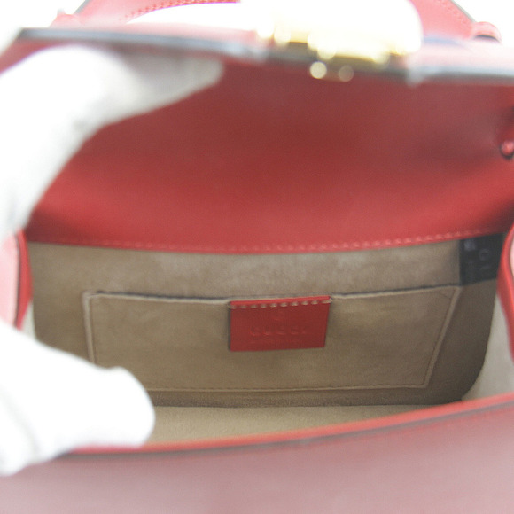 GUCCI Red Leather Sylvie Shoulder Bag - Picture 7 of 10